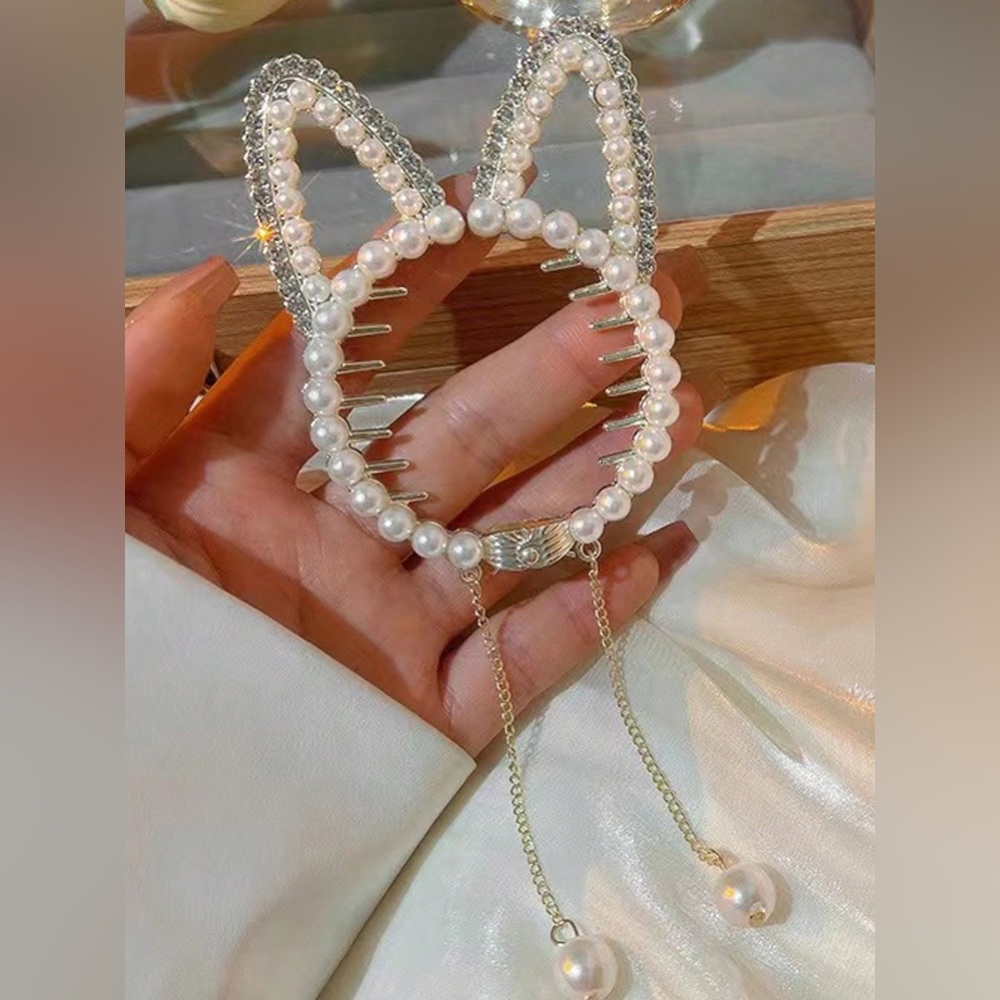 Beautifully delicately, elegant bunny, ear hair clip for your bun!